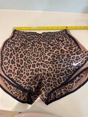 Nike Women's Leopard Print Athletic Shorts - Brown/Black